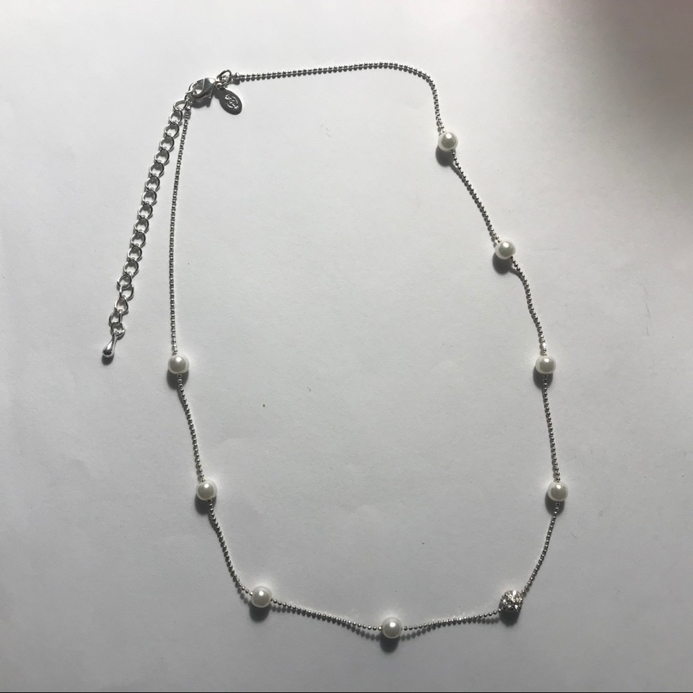 Premier Designs Pearl & Crystal Ball Necklace